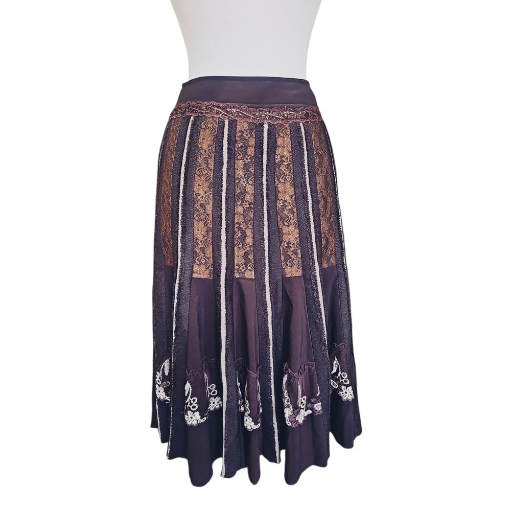 Y2K Midi Skirt Whimsy Fairy Boho Lace Womens 4 Small Vintage
